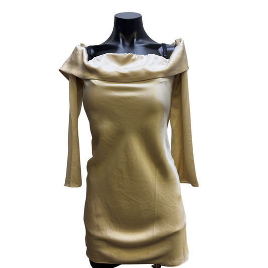 Reformation Off-Shoulder Champagne Dress M