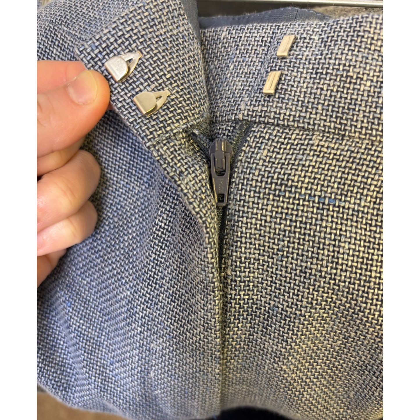NWT Lafayette 148 New York Blue Wool-Linen Blend Pants 18W