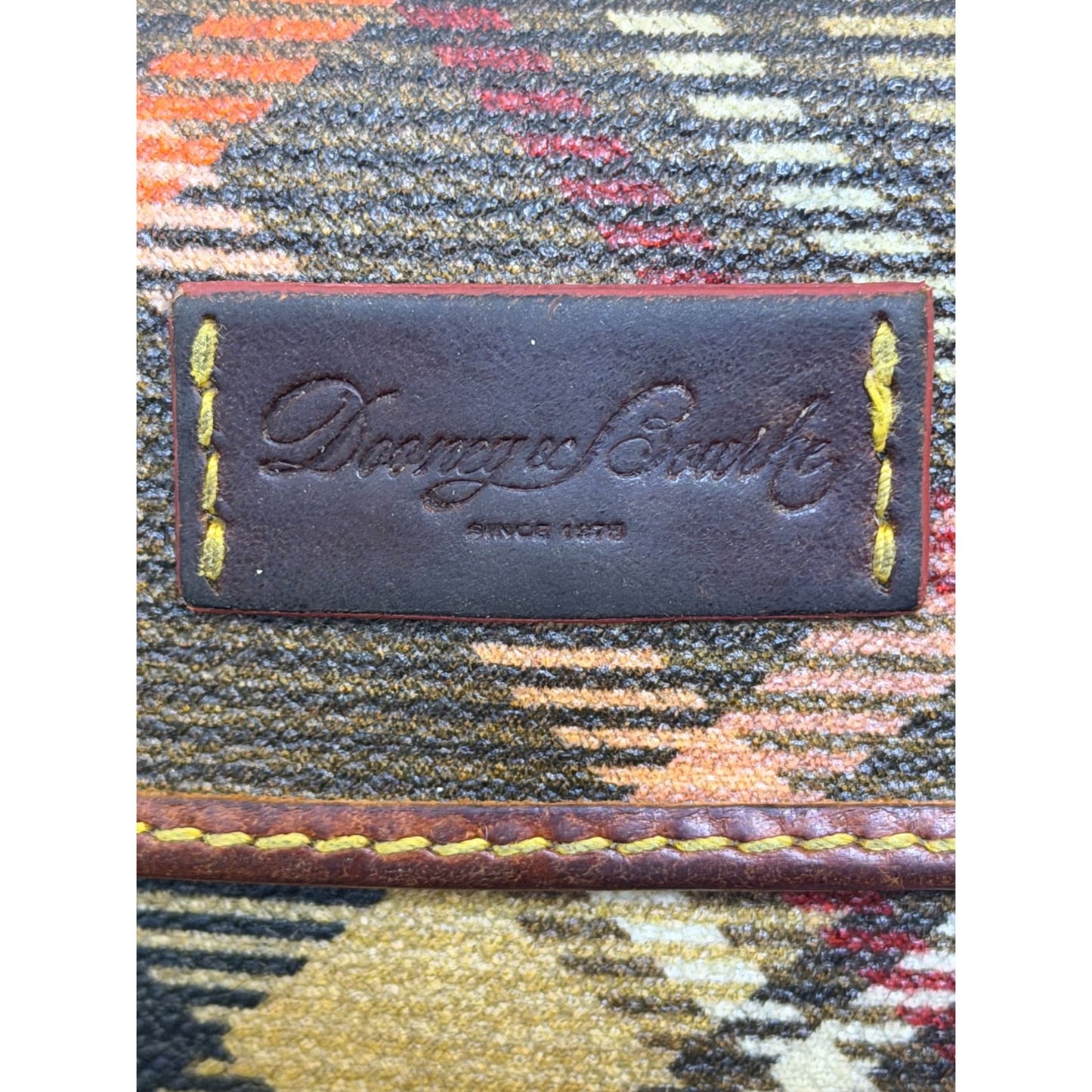 Dooney & Bourke Vintage Plaid Wallet Brown Multi Leather Canvas Snap Closure AS IS