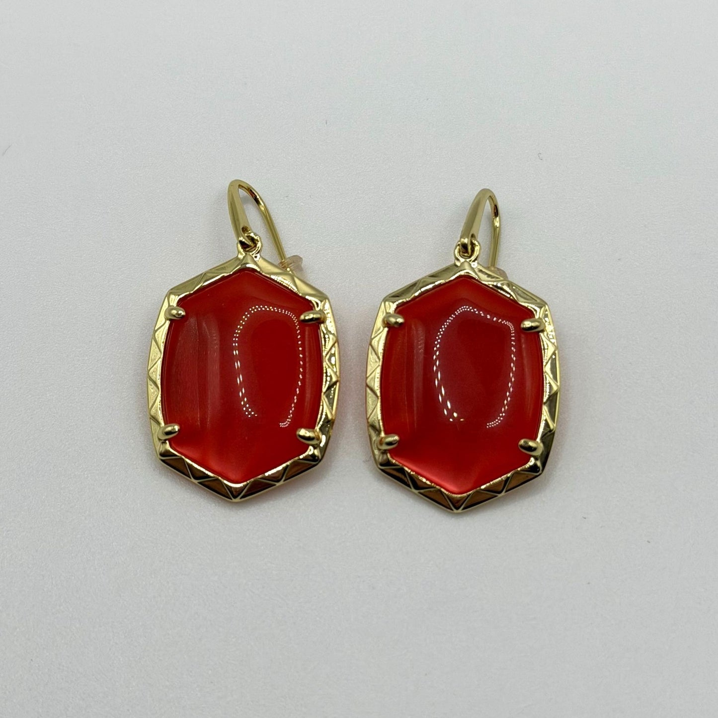 Kendra Scott Daphne Drop Earrings Peach Melon Gold-Tone