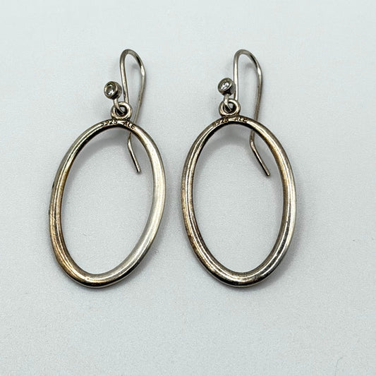 925 ALE Sterling Silver Oval Drop Earrings