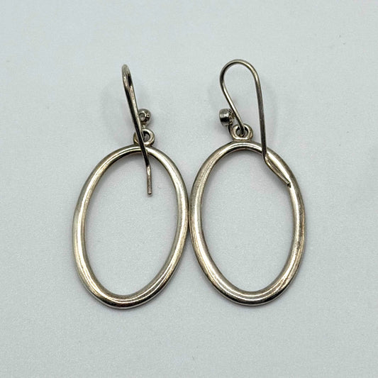 925 ALE Sterling Silver Oval Drop Earrings