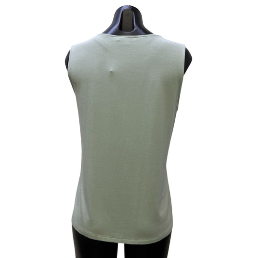 Chico's Mint Sleeveless Blouse With Sequined Crochet Overlay Size 1/M