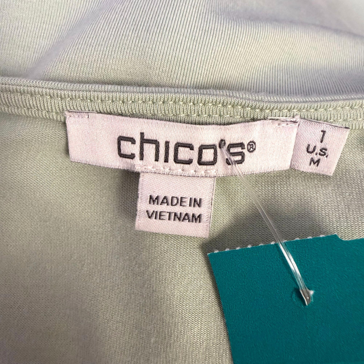 Chico's Mint Sleeveless Blouse With Sequined Crochet Overlay Size 1/M