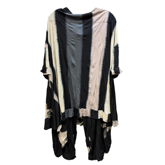 Alembika 2 Pc Tunic Blouse & Wide-Leg Pants Set Black & Gray 4/XL