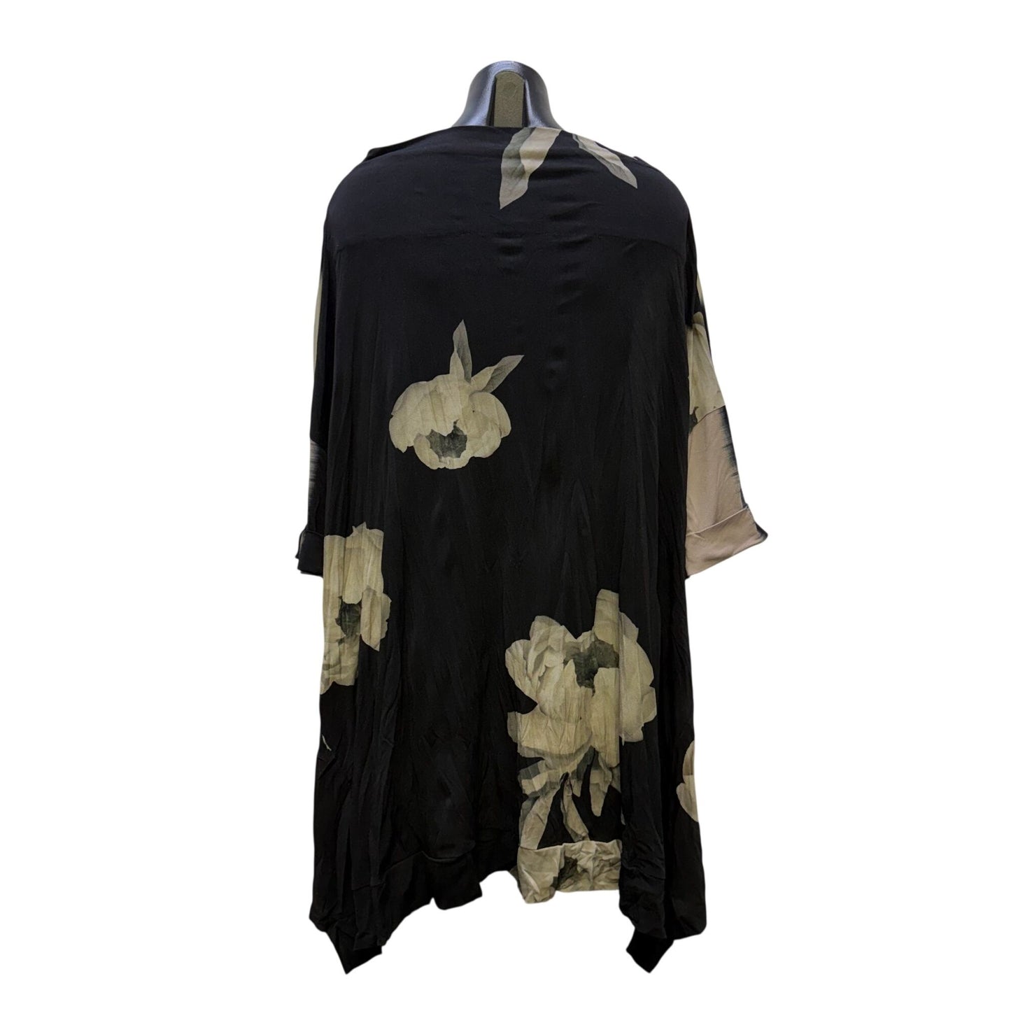 Alembika 2 Pc Tunic Blouse & Wide-Leg Pants Set Black & Gray 4/XL
