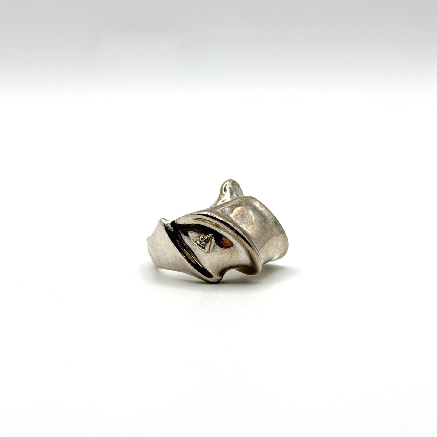 Vintage Silpada Asymmetrical Bow Sterling Silver Ring Size 9.5