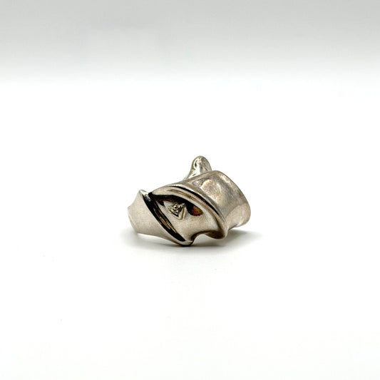 Vintage Silpada Asymmetrical Bow Sterling Silver Ring Size 9.5