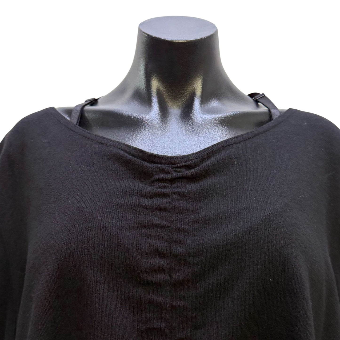 Bryan Walker Black Drawstring Front Tunic Blouse 2X