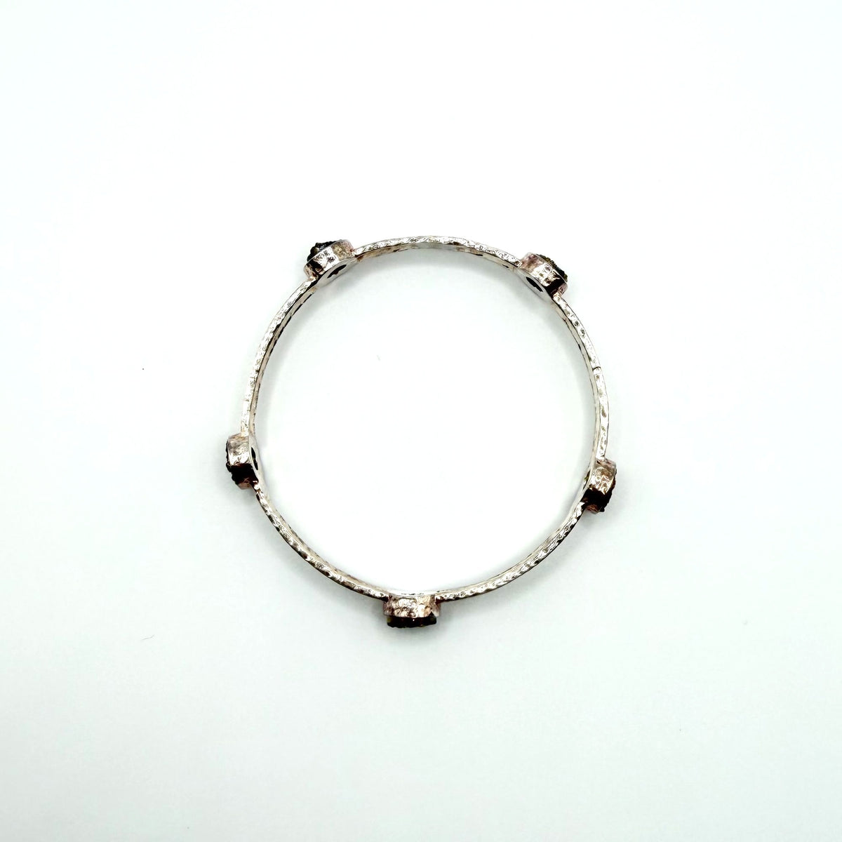 925 Sterling Silver Itaor Italy Bangle Bracelet Hammered Textured Italian