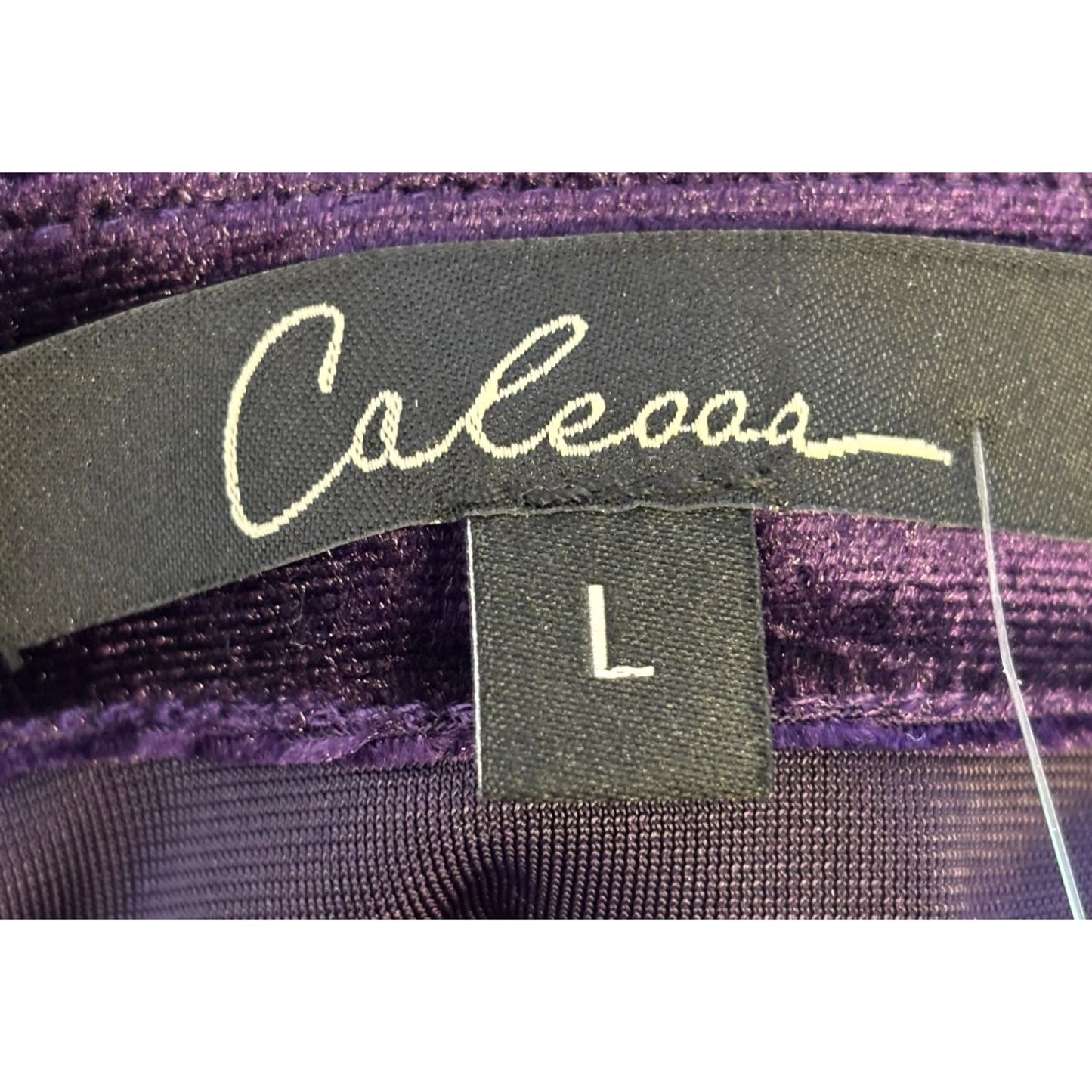 Calessa Purple Floral Embroidered Velour Tunic Top Large Bohemian Style L