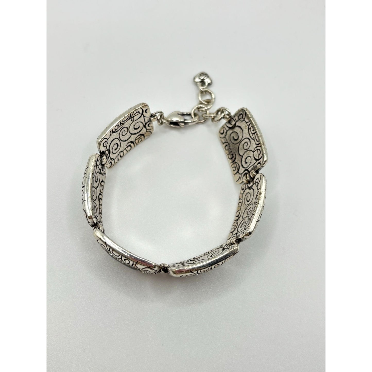 Brighton Silver-Tone Bracelet With Black Enamel Accents