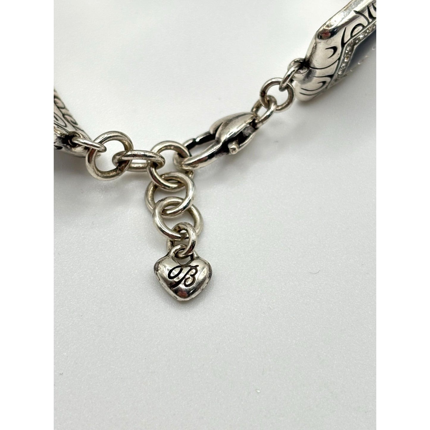 Brighton Silver-Tone Bracelet With Black Enamel Accents