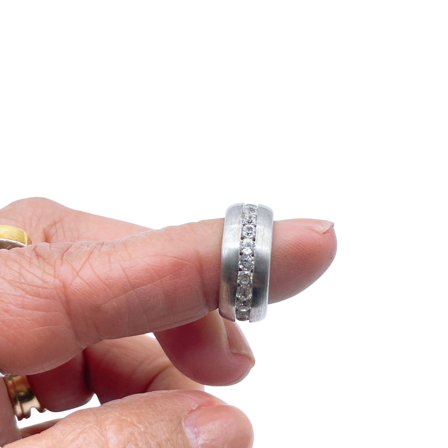 925 Sterling Silver Band Ring With Rhinestones 4