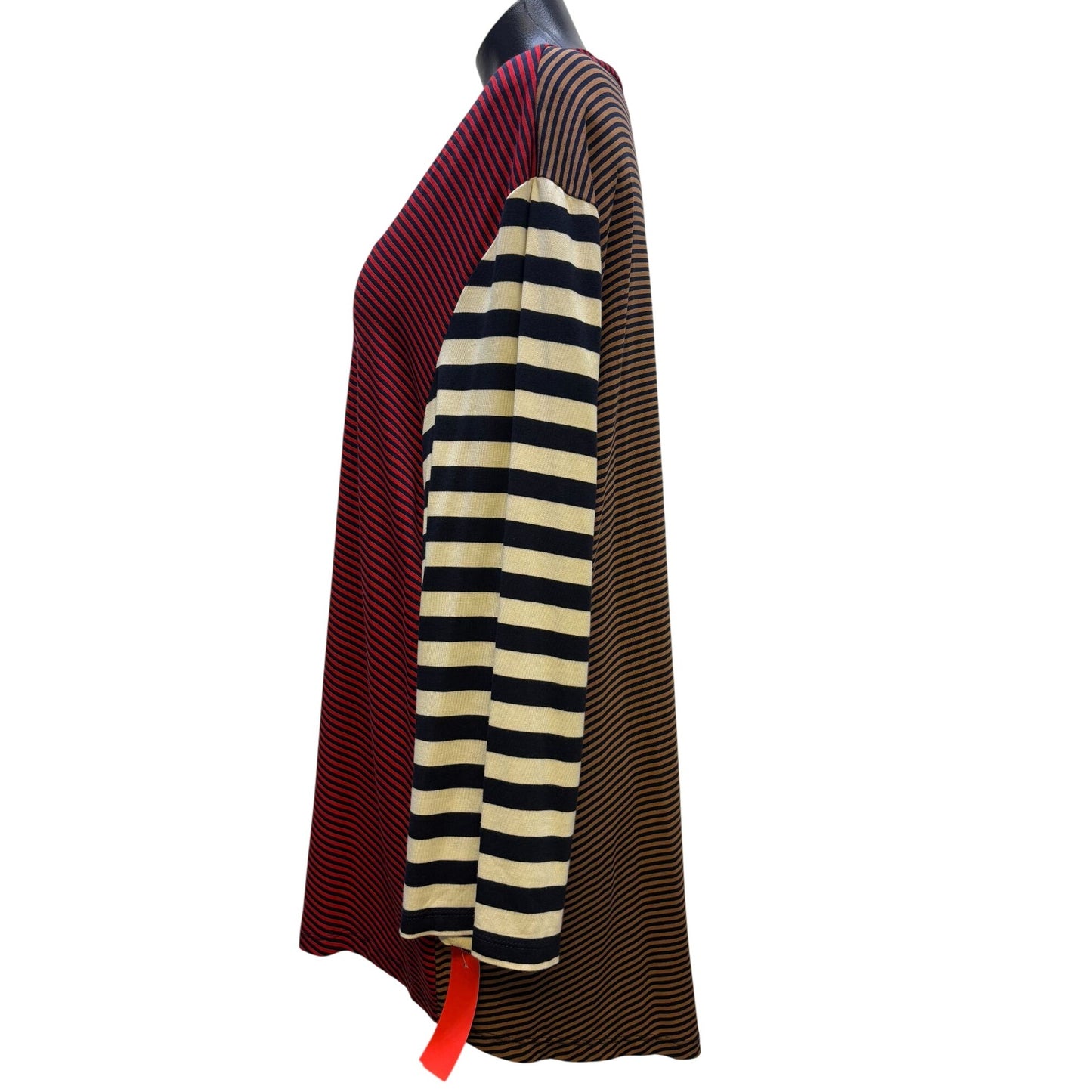 Alembika Womens Striped Multicolor Long Sleeve Tunic Top Size 1/S
