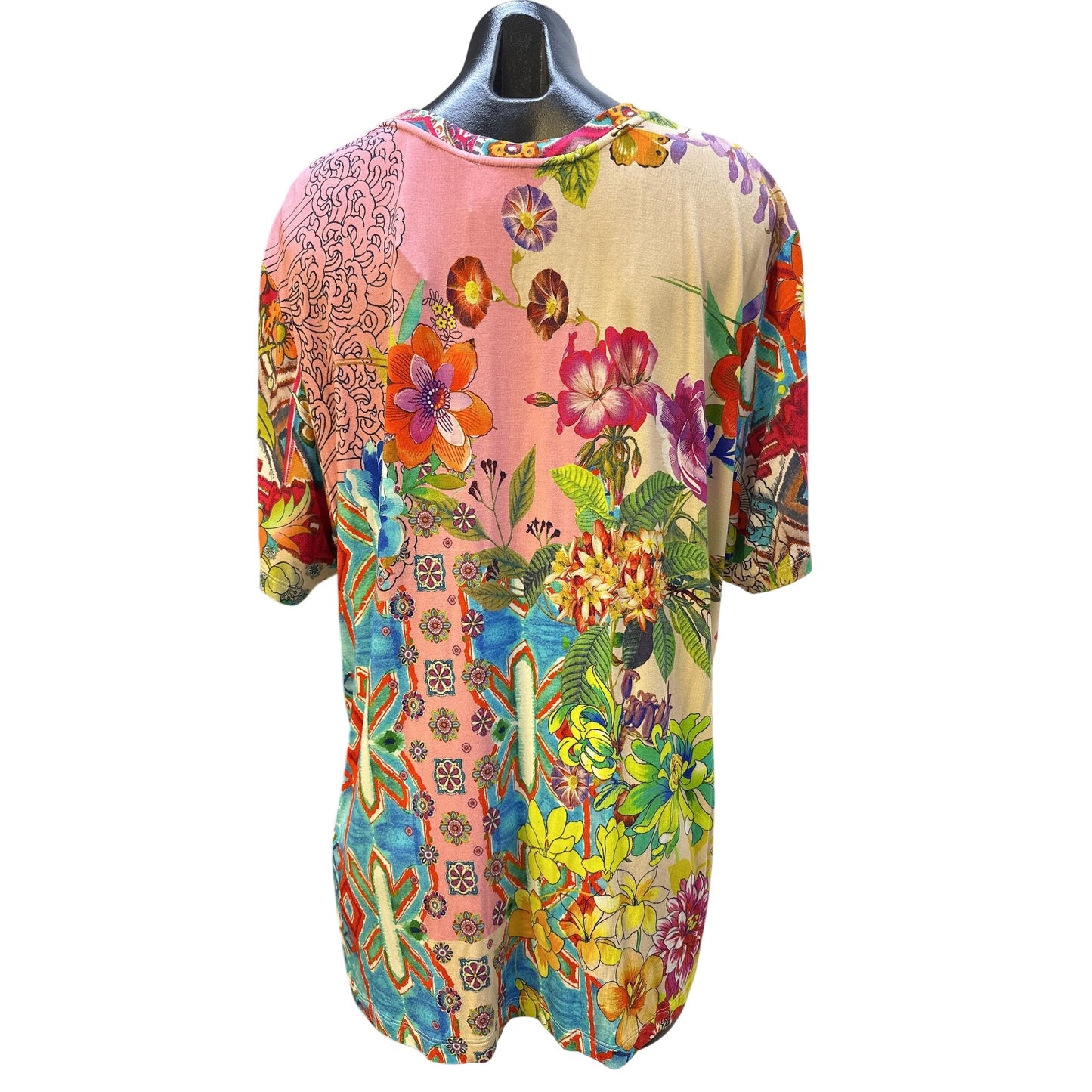 Johnny Was Multicolor Floral T-shirt Blouse Size XL