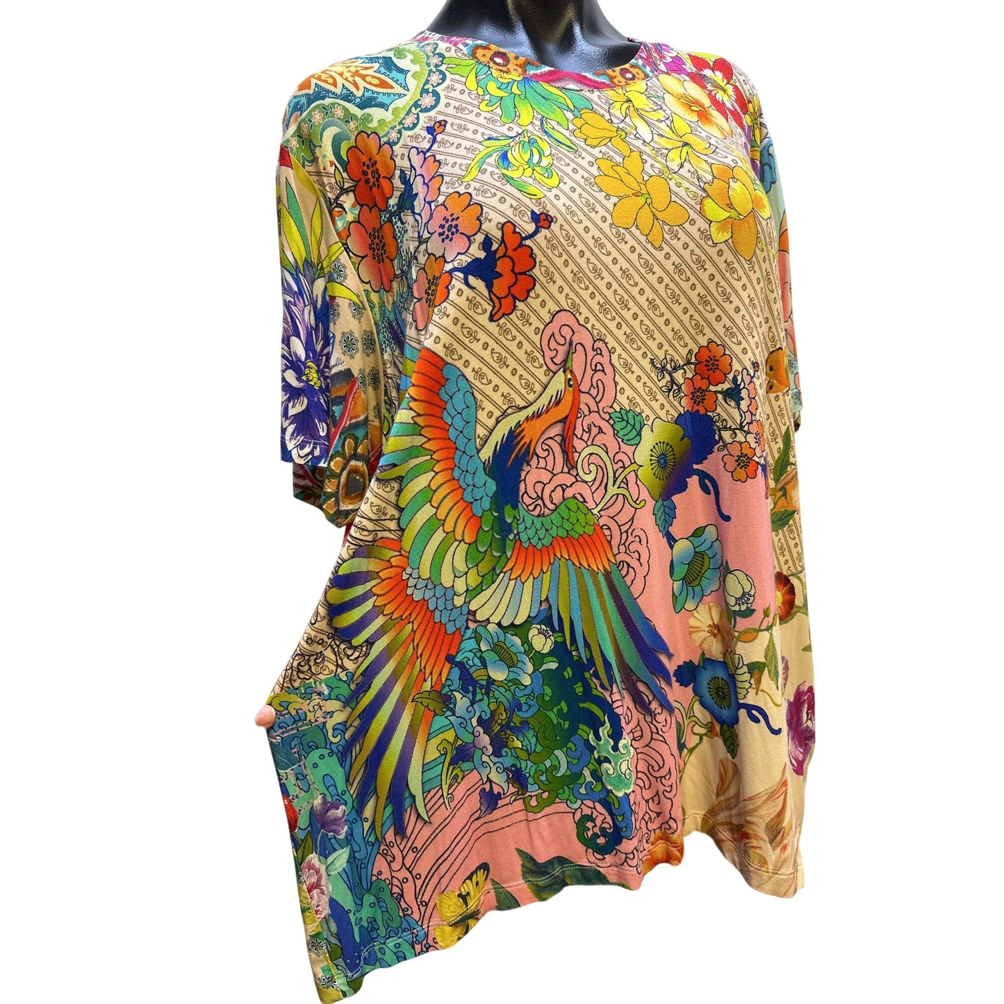 Johnny Was Multicolor Floral T-shirt Blouse Size XL