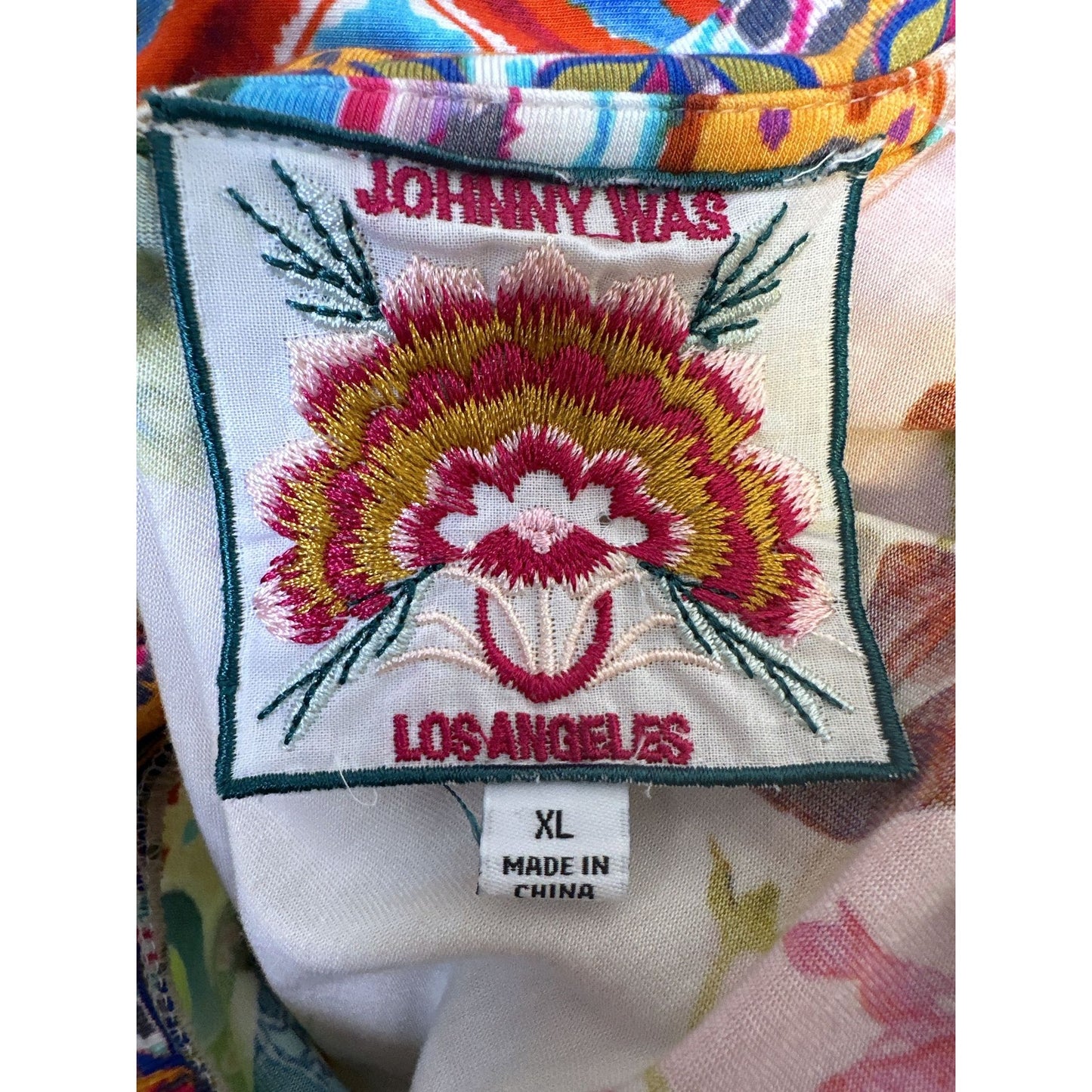 Johnny Was Multicolor Floral T-shirt Blouse Size XL