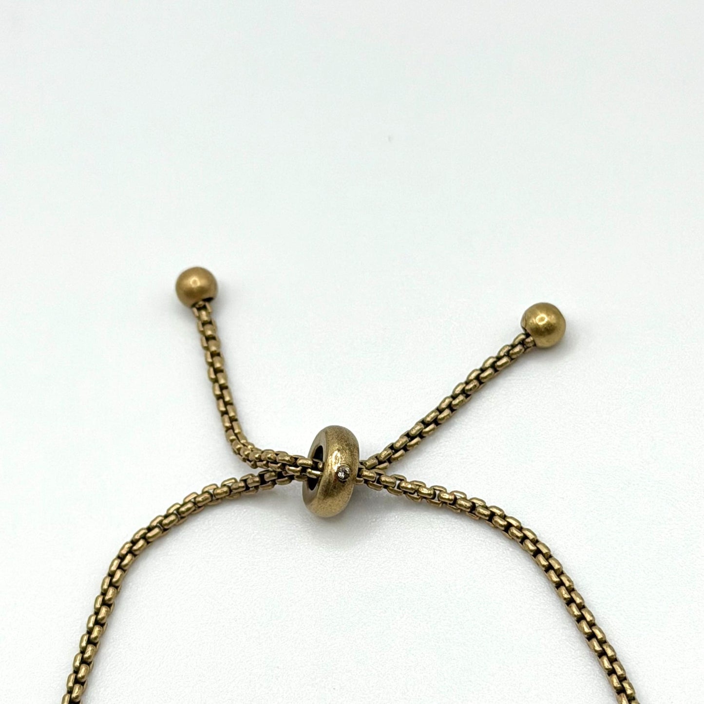 Gold-Tone Adjustable Chain Link Bracelet With Rhinestone Accents