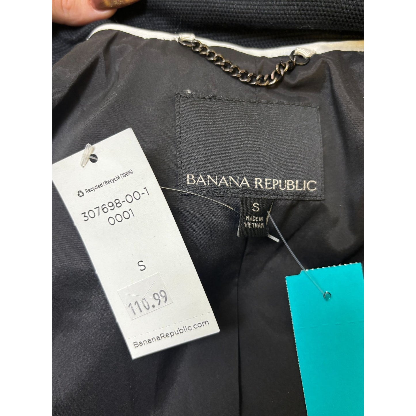 NWT Navy Blue Banana Republic Asymmetrical Moto Jacket With Peplum Waist Black S