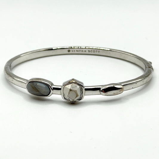 Kendra Scott Silver Multi Stone Hinged Bangle Bracelet