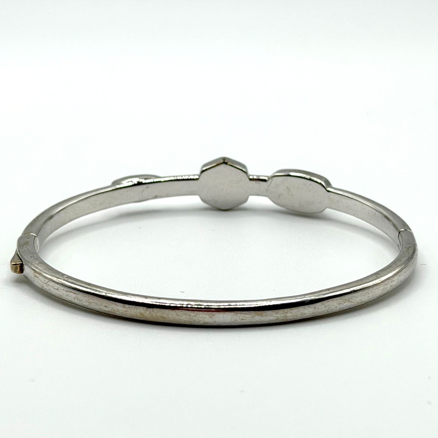 Kendra Scott Silver Multi Stone Hinged Bangle Bracelet