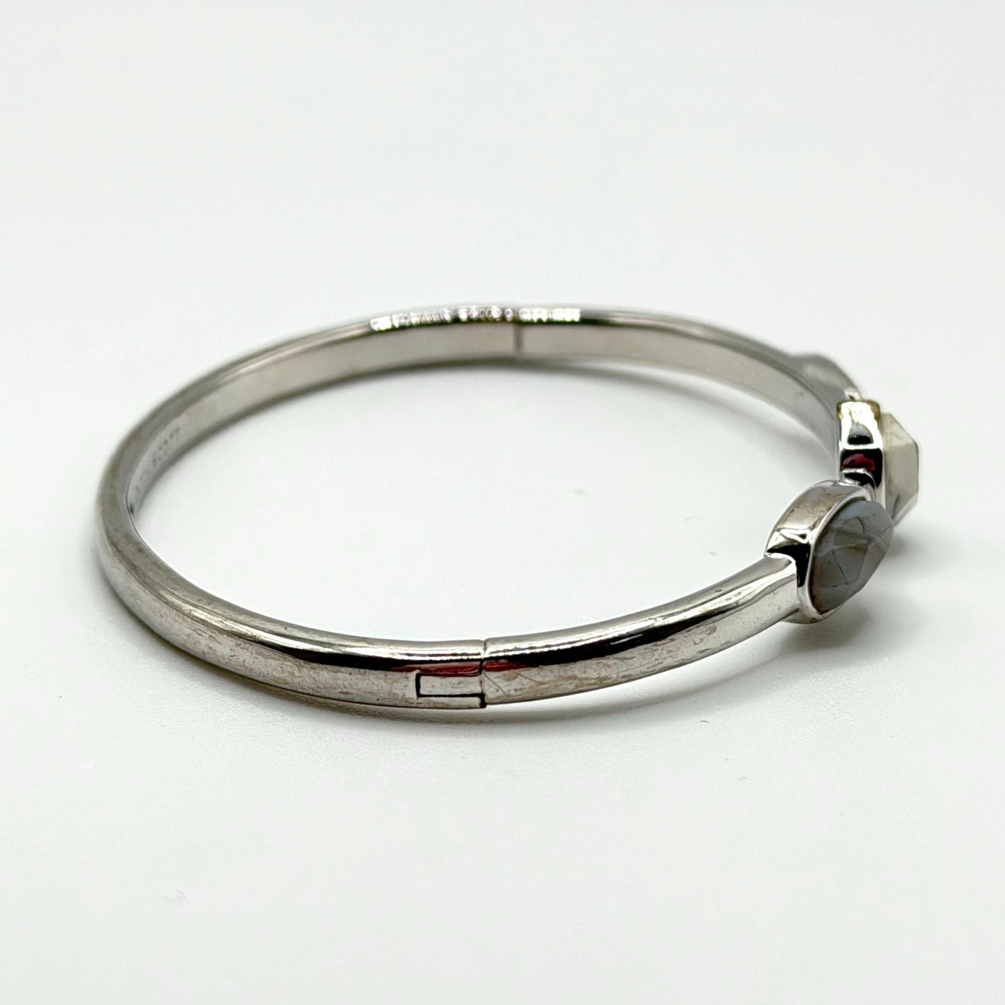 Kendra Scott Silver Multi Stone Hinged Bangle Bracelet