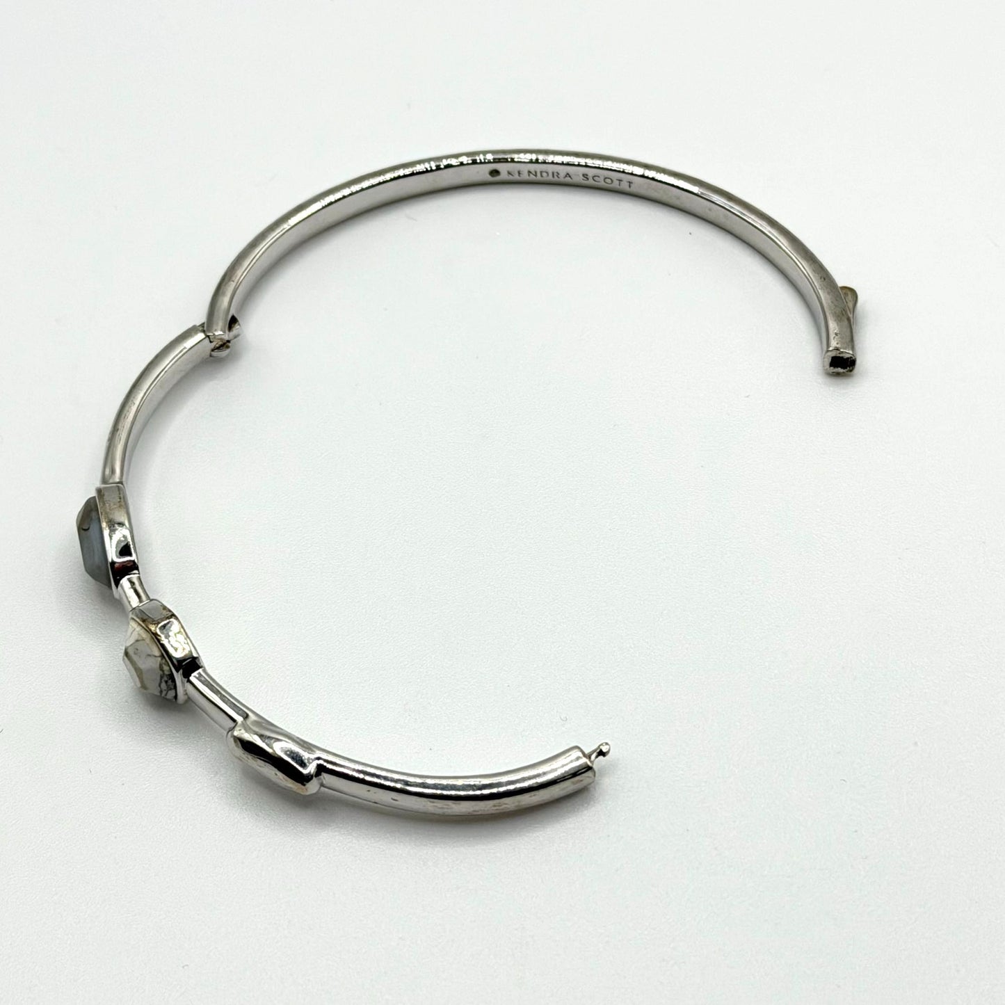 Kendra Scott Silver Multi Stone Hinged Bangle Bracelet