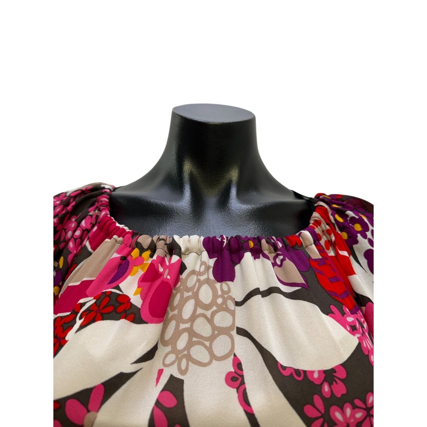 Trina Turk Floral Print Boho Midi Dress Multi-Color XS