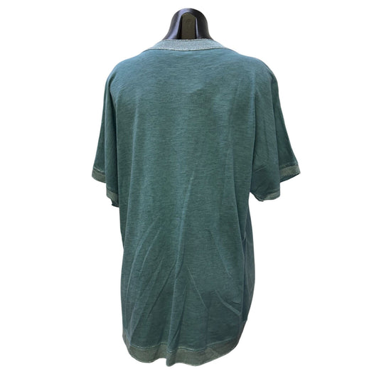 Tempo Paris 100% Linen Blouse Turquoise Made In Italy M