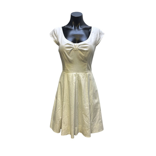 Kate Spade White Fit & Flare Dress w/Front Bow Detail