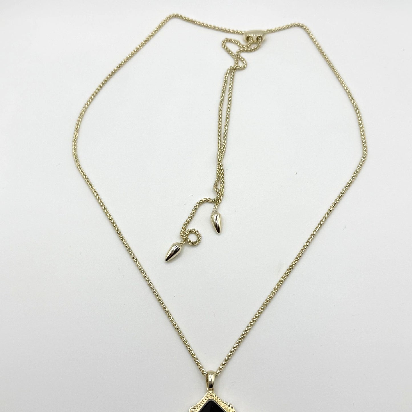 Kendra Scott Kingston Black & Gold Long Pendant Necklace