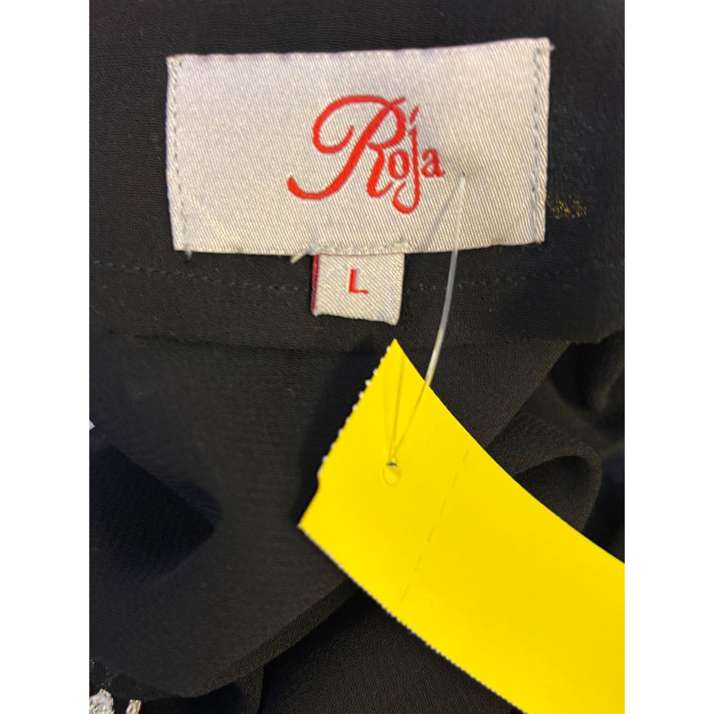 Roja Embroidered Black & Tan Sheer Duster/Swim Cover Up Tassel Closure L