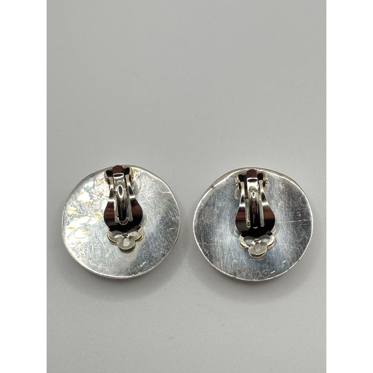 Sterling Silver 925 Clip-On Earrings Textured Wave Design