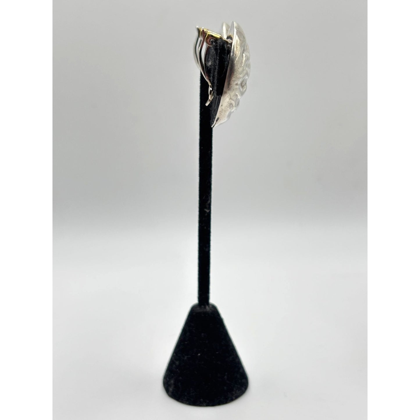 Sterling Silver 925 Clip-On Earrings Textured Wave Design