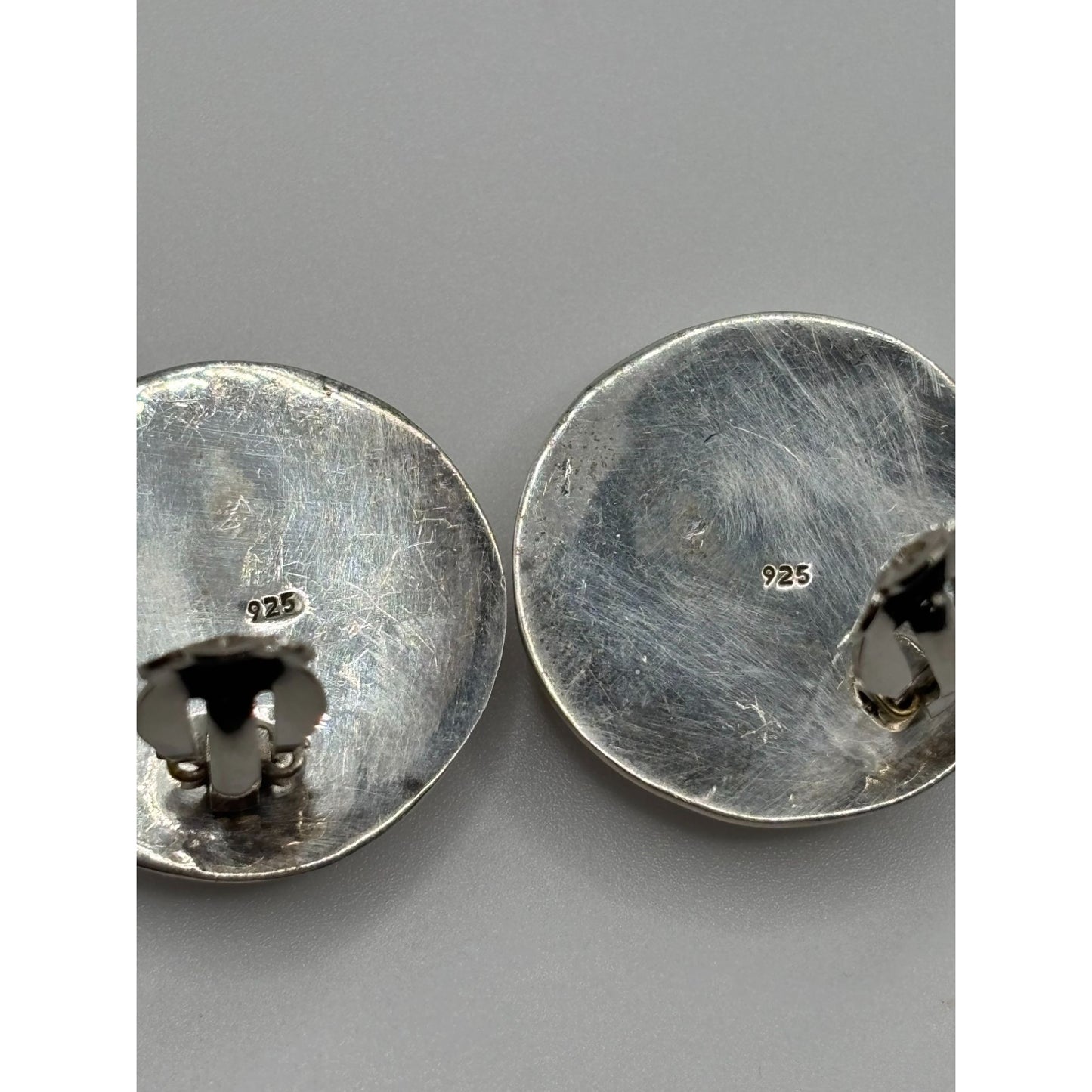 Sterling Silver 925 Clip-On Earrings Textured Wave Design