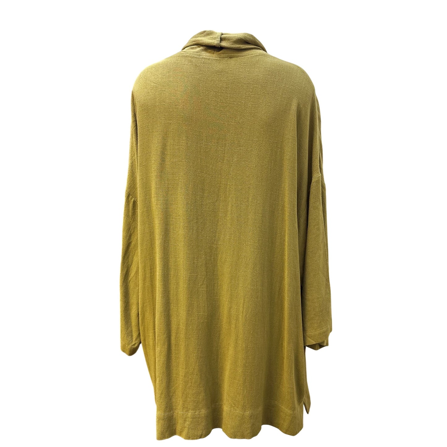 Grade & Gather Mustard Yellow Open Front Cardigan w/Pockets Lightweight Casual Loose Fit L