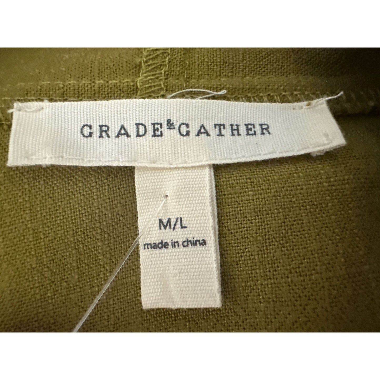 Grade & Gather Mustard Yellow Open Front Cardigan w/Pockets Lightweight Casual Loose Fit L