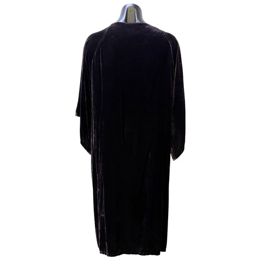 Johnny Was Purple Velvet Embroidered Floral Duster Kimono XL