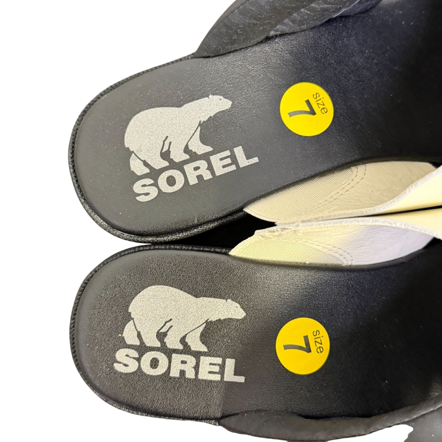 Sorel Black & White Crisscross Platform Sandals Size 7