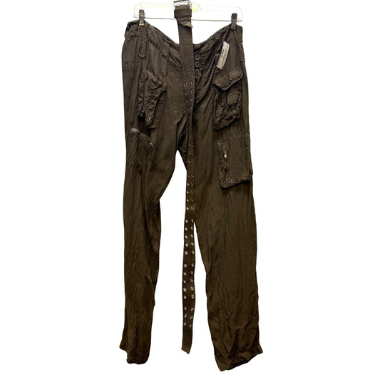 Johnny Was Olive Silk Cargo Pants W/ Belt Size 8