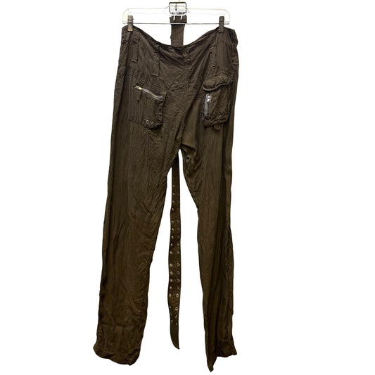 Johnny Was Olive Silk Cargo Pants W/ Belt Size 8
