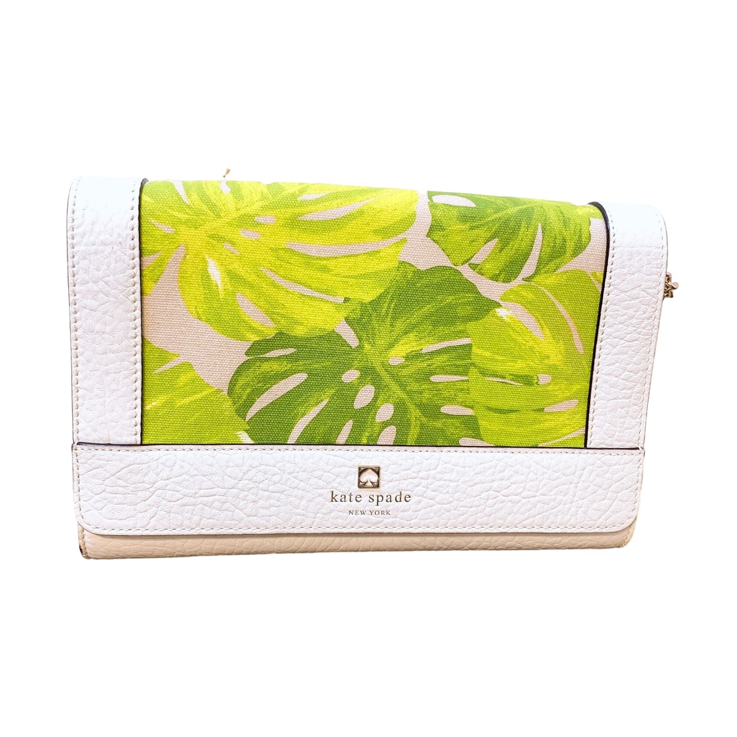 NWT Kate Spade New York Magnolia White & Green Leaf Print Crossbody Bag