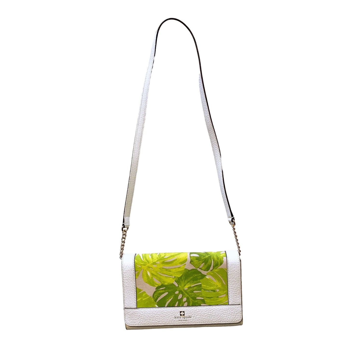 NWT Kate Spade New York Magnolia White & Green Leaf Print Crossbody Bag