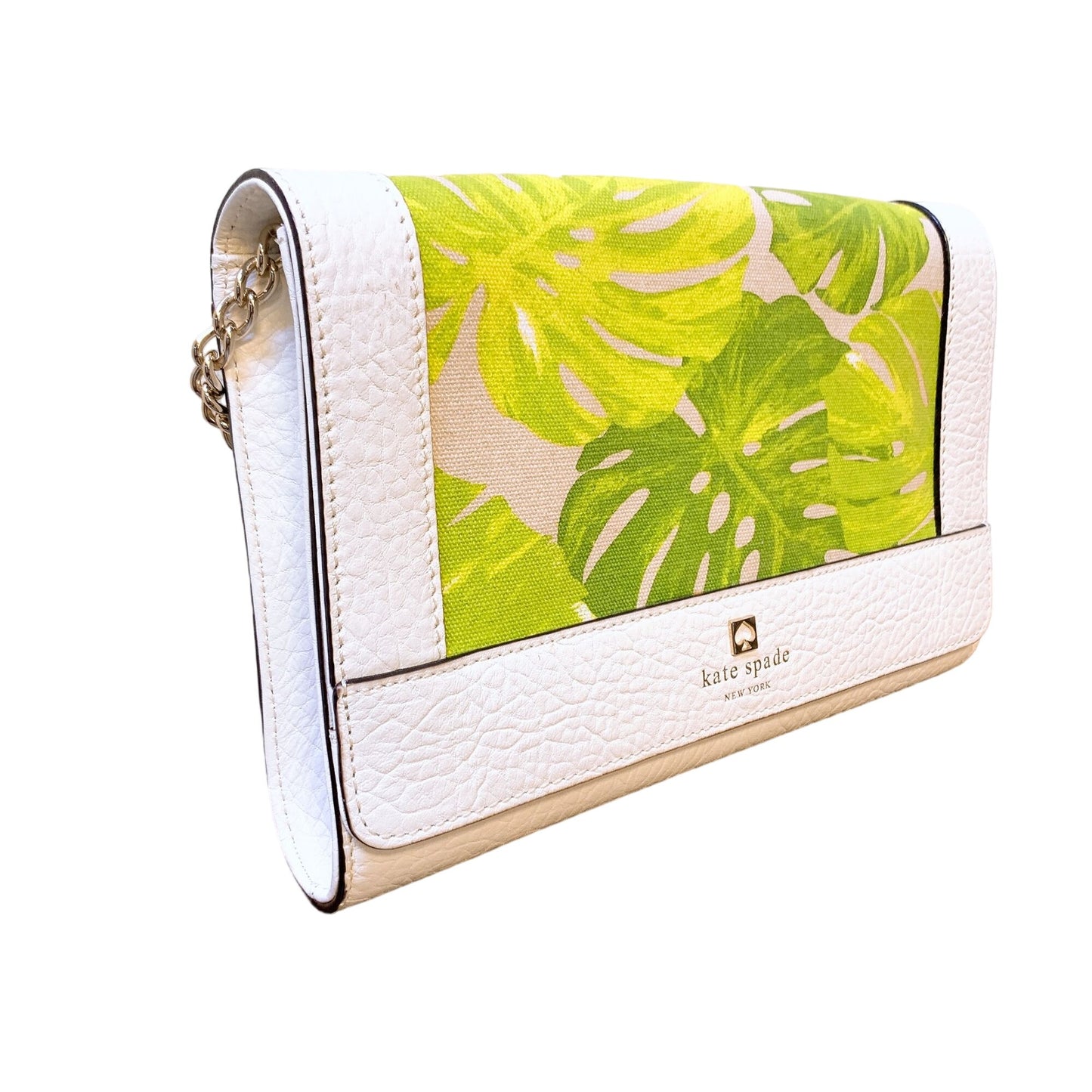 NWT Kate Spade New York Magnolia White & Green Leaf Print Crossbody Bag