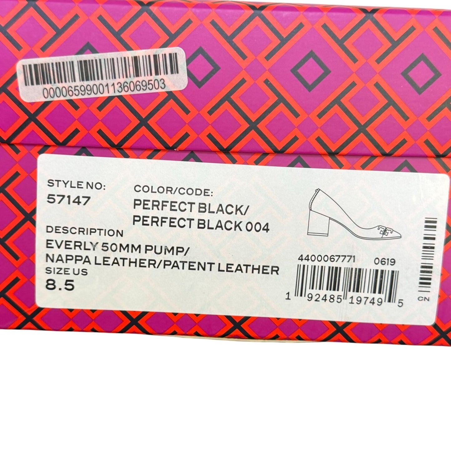 Tory Burch Black Leather Heels With Gold Logo Cap Toe Size 8.5