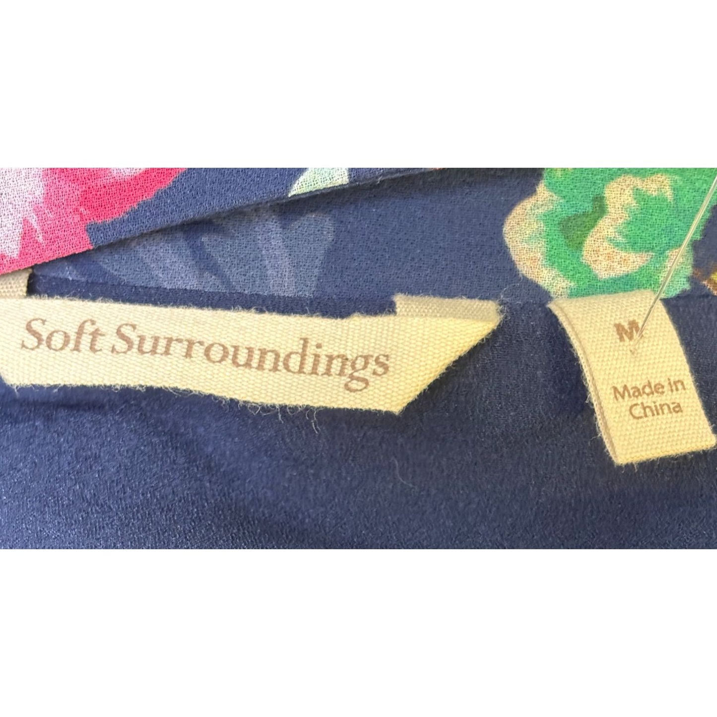 Soft Surroundings Floral Maxi Dress Navy M