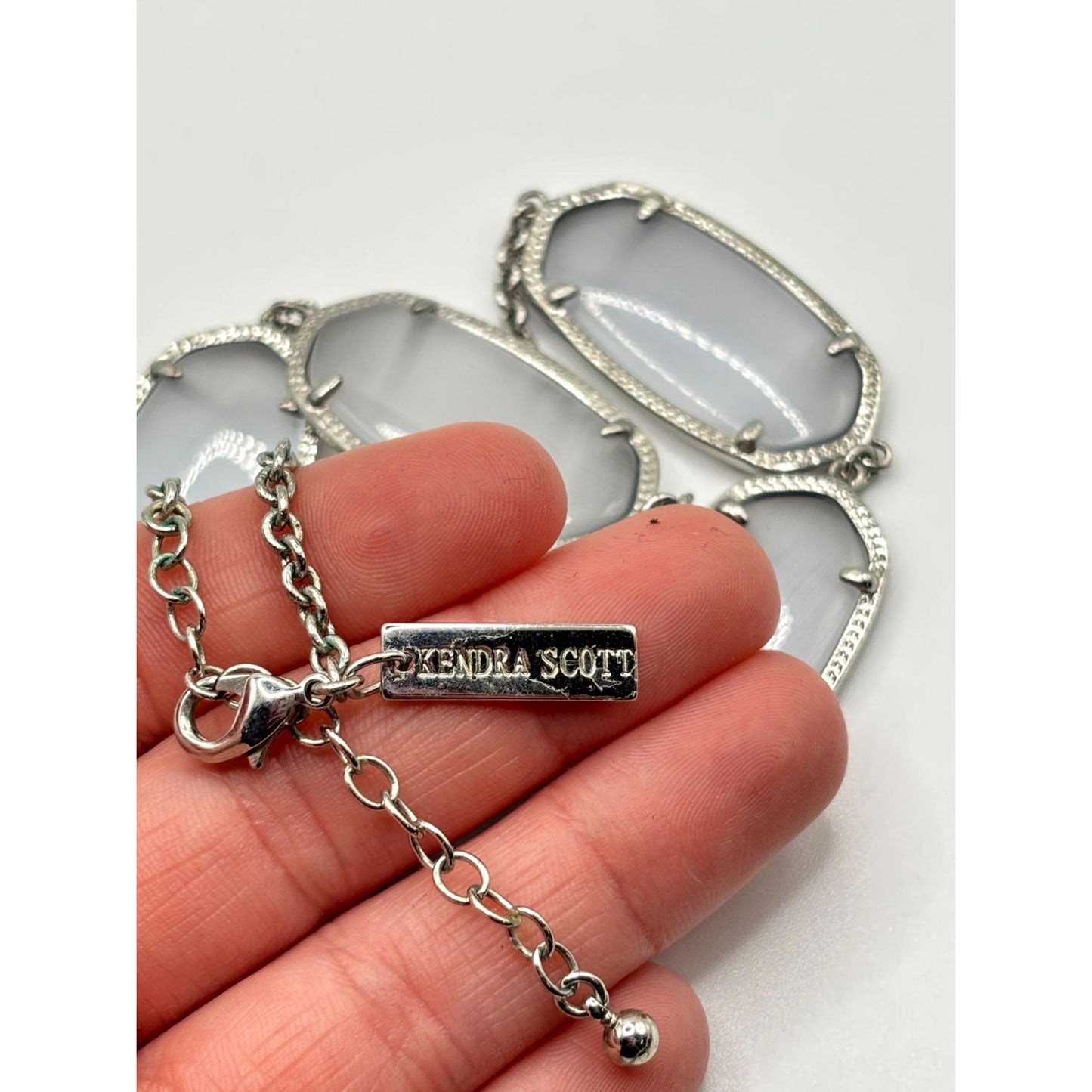 Kendra Scott Gray Stone & Silver Metal Necklace