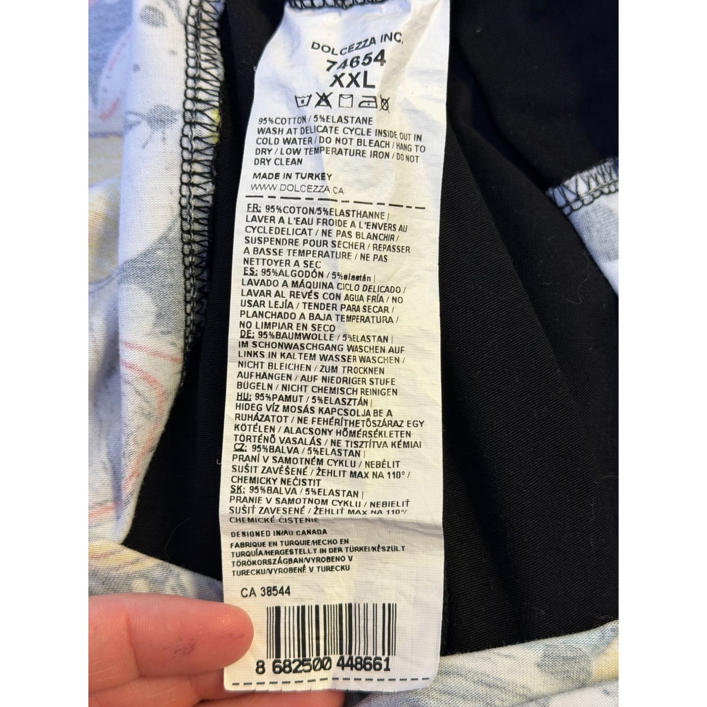 Simply Art By Dolcezza Black Multi Floral Print Dress With Front Zipper & 3/4 Sleeves XXL