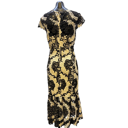 Antonio Melani Elegant Black & White Lace Floral Maxi Dress 12
